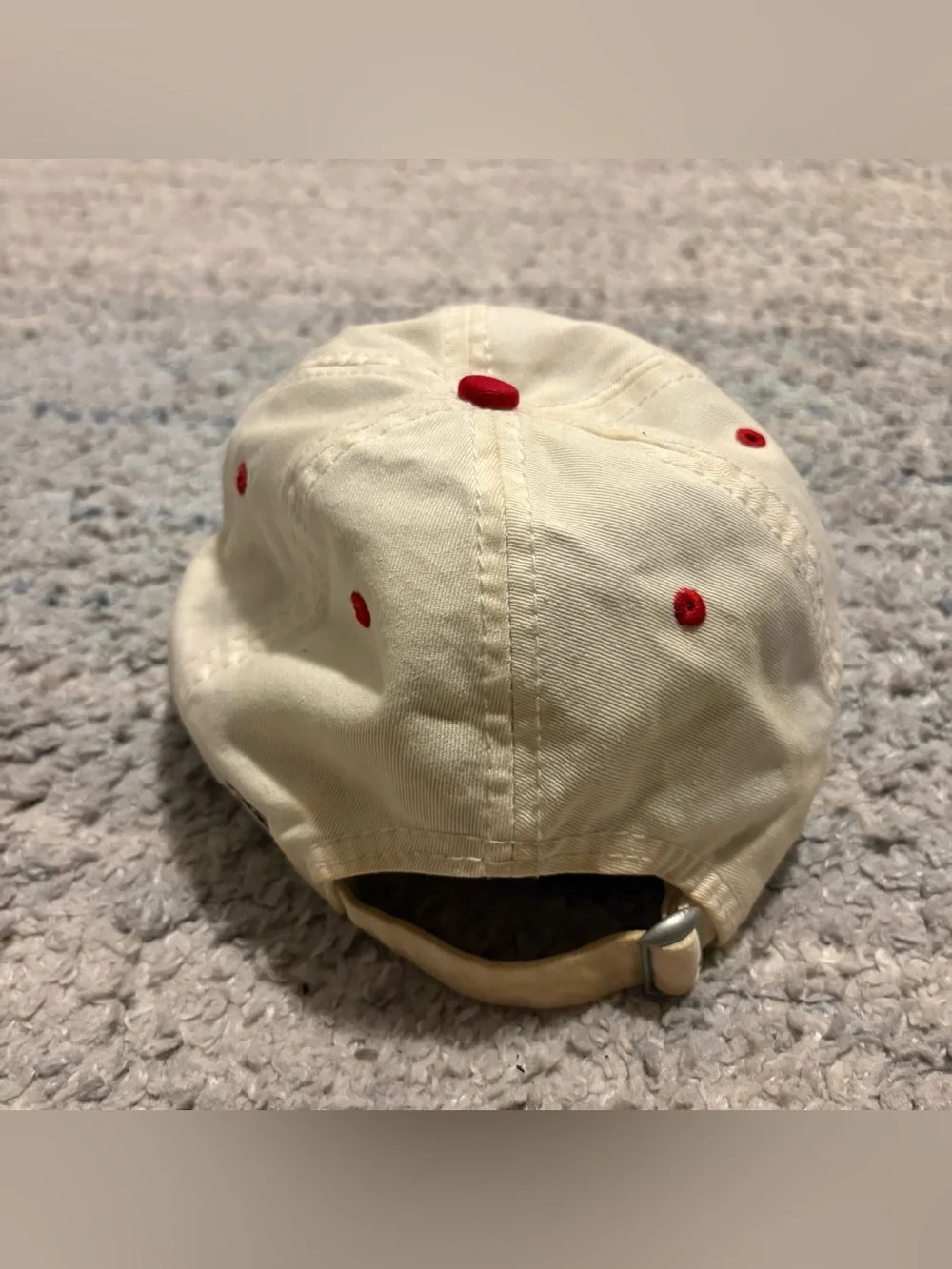Vintage Texas Tech Red Raiders Strapback Hat The Game Green Brim Off-White Cap